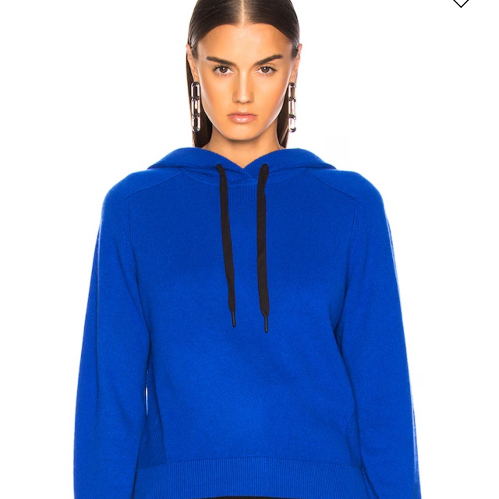 rag & bone Bright Cobalt Blue Hoodie with Black Drawstrings